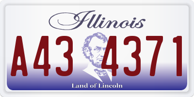 IL license plate A434371