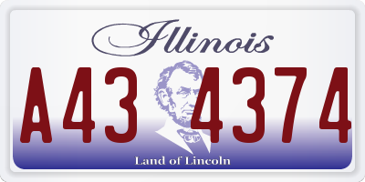 IL license plate A434374