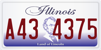 IL license plate A434375