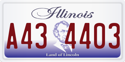 IL license plate A434403