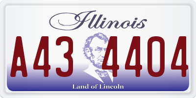 IL license plate A434404