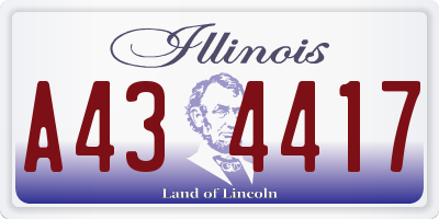 IL license plate A434417