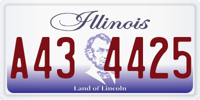 IL license plate A434425