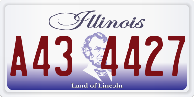 IL license plate A434427