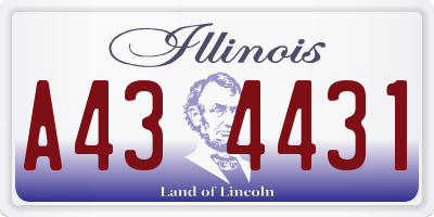 IL license plate A434431
