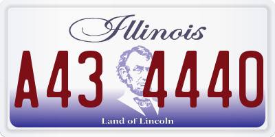 IL license plate A434440
