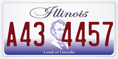 IL license plate A434457