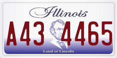 IL license plate A434465