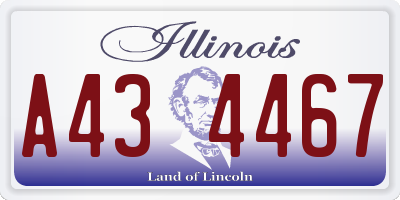 IL license plate A434467