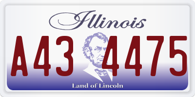 IL license plate A434475