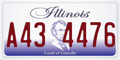IL license plate A434476