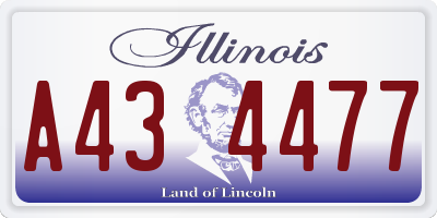 IL license plate A434477