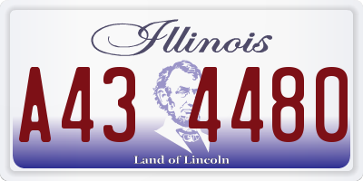 IL license plate A434480