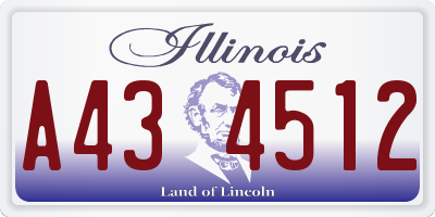 IL license plate A434512