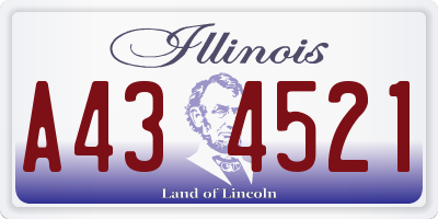 IL license plate A434521
