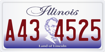 IL license plate A434525