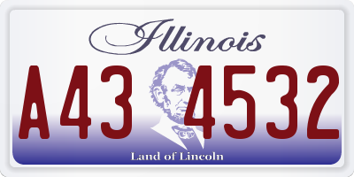 IL license plate A434532
