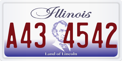 IL license plate A434542