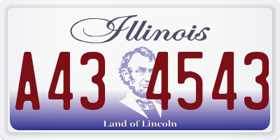 IL license plate A434543