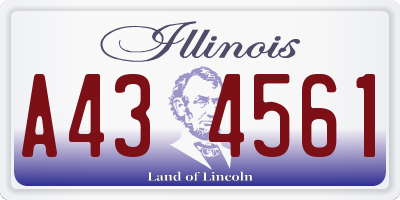 IL license plate A434561