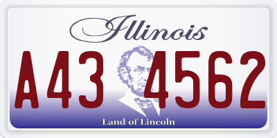 IL license plate A434562