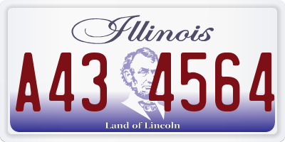 IL license plate A434564