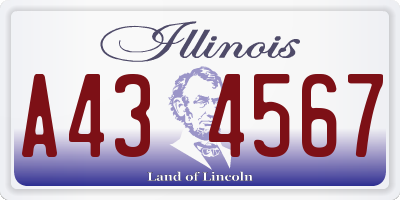 IL license plate A434567