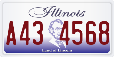 IL license plate A434568
