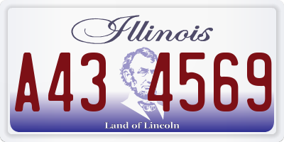 IL license plate A434569