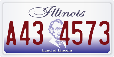IL license plate A434573