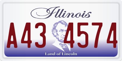 IL license plate A434574