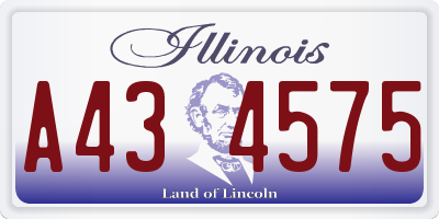 IL license plate A434575
