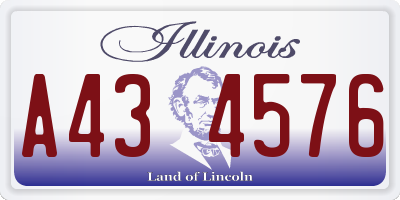 IL license plate A434576