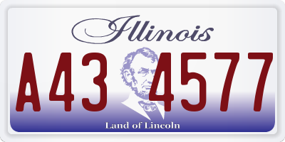 IL license plate A434577