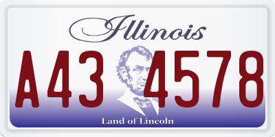 IL license plate A434578