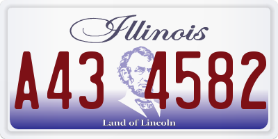 IL license plate A434582