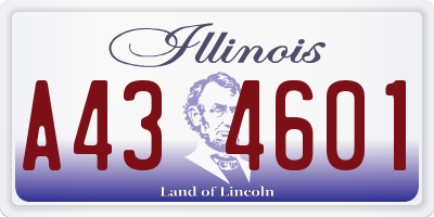 IL license plate A434601