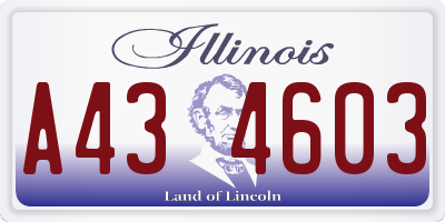 IL license plate A434603