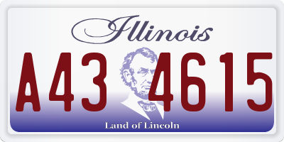 IL license plate A434615