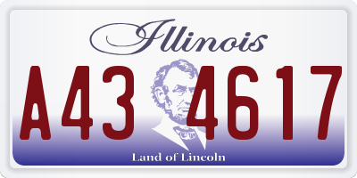 IL license plate A434617
