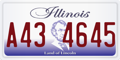 IL license plate A434645