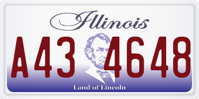IL license plate A434648