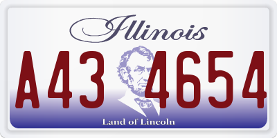 IL license plate A434654