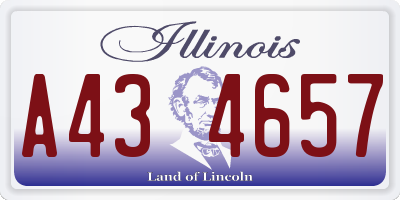 IL license plate A434657
