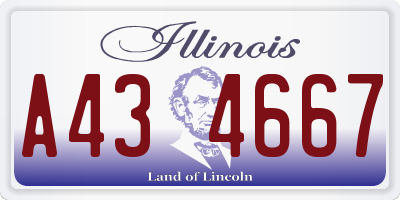 IL license plate A434667