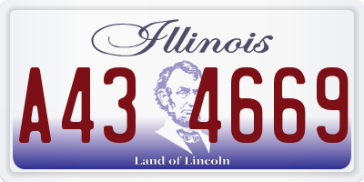 IL license plate A434669