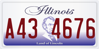 IL license plate A434676