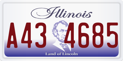 IL license plate A434685