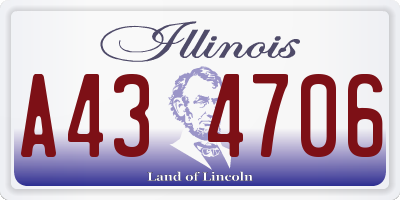 IL license plate A434706