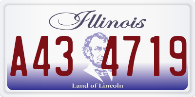 IL license plate A434719